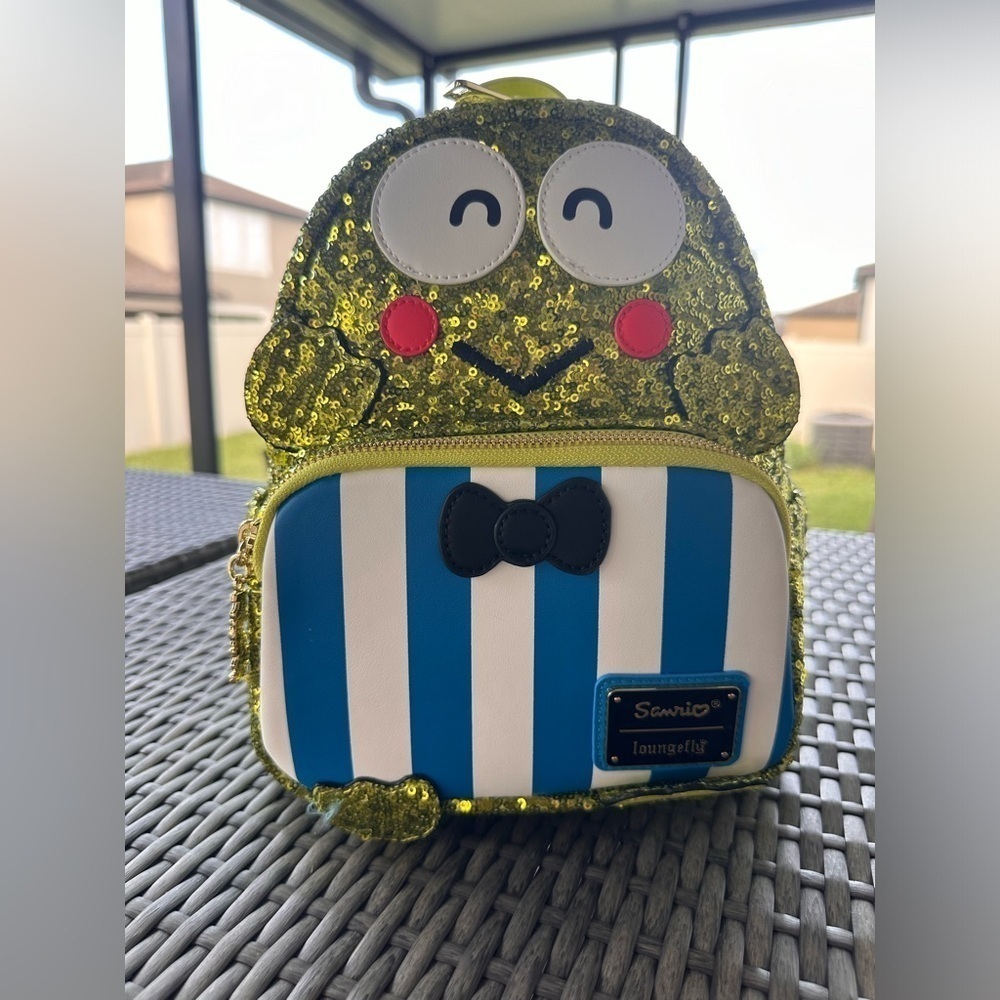Loungefly Sanrio Sequin Keroppi Green Mini Backpack